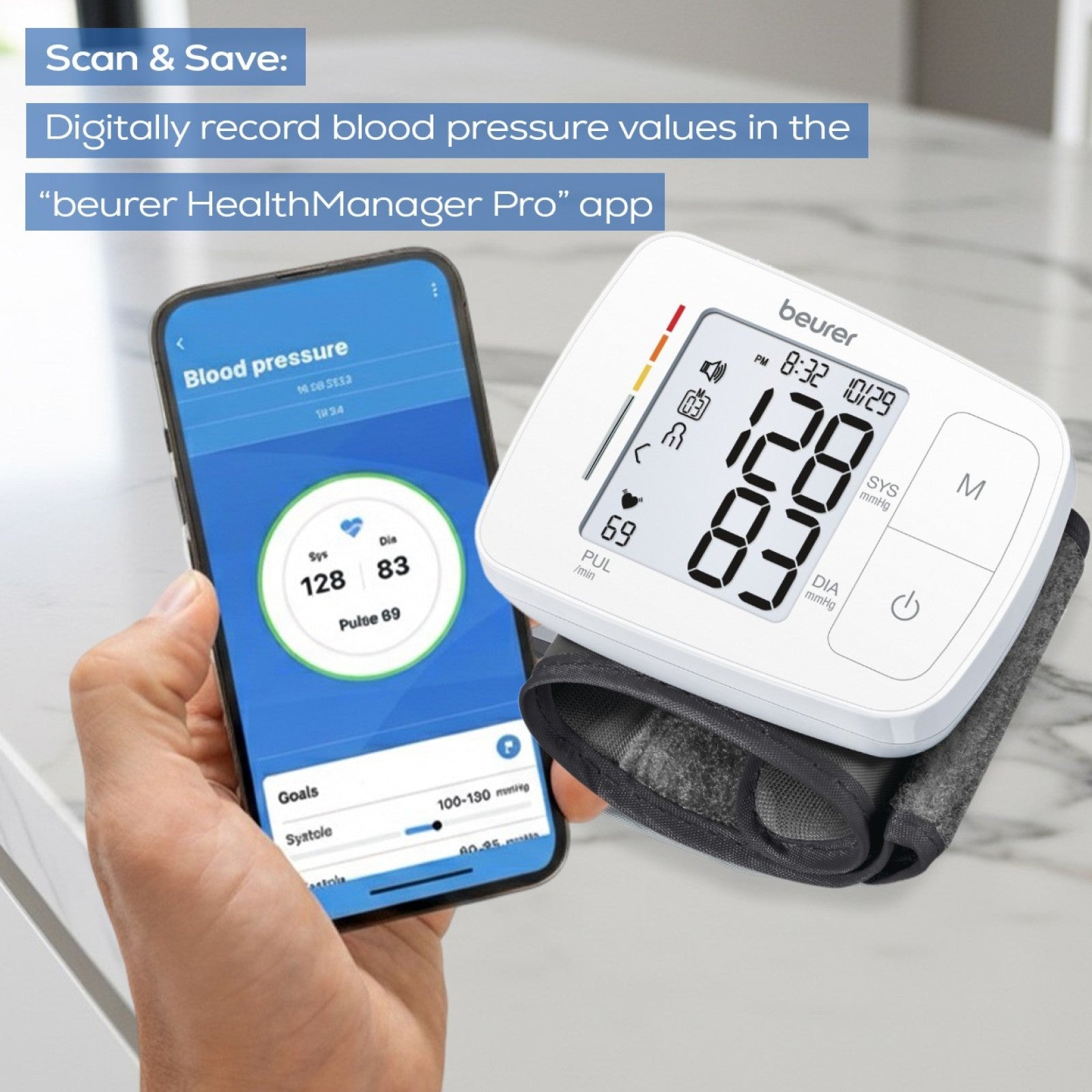 Beurer Germany BC 21 Speaking Wrist Blood Pressure Monitor with Arrhythmia Detection