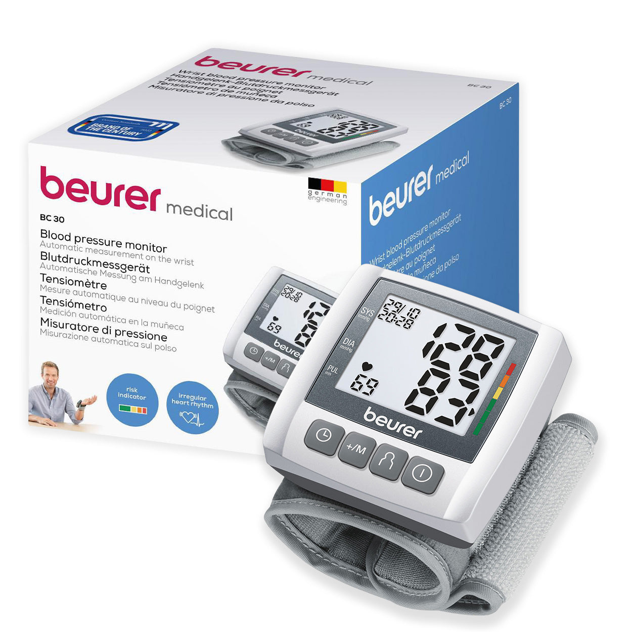 Beurer Germany Wrist Blood Pressure Monitor with Arrhythmia Detection & Risk Indicator BC 30