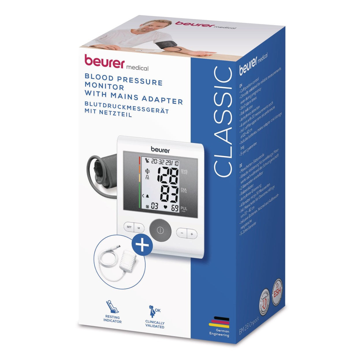 Beurer BM 28 Upper Arm Blood Pressure Monitor with Mains Adaptor | Proven Accuracy