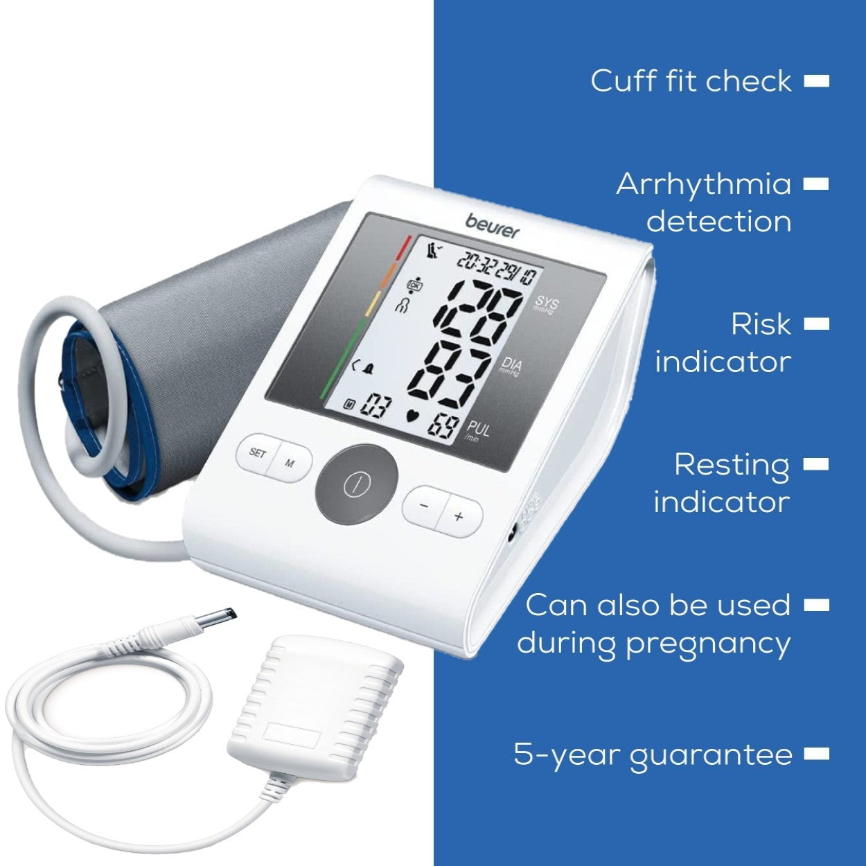 Beurer BM 28 Upper Arm Blood Pressure Monitor with Mains Adaptor | Proven Accuracy