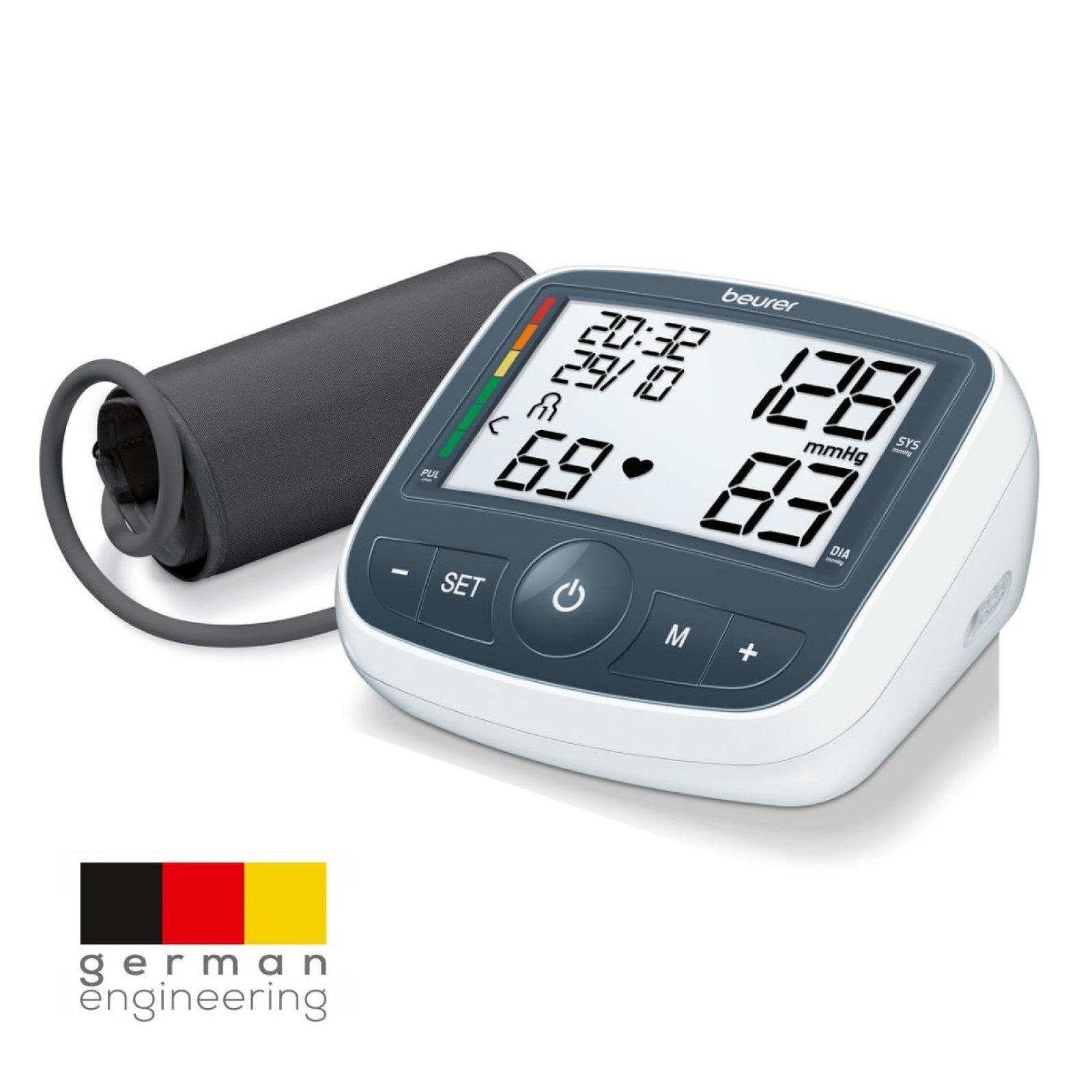 Beurer Germany BM 40 Upper Arm Blood Pressure Monitor: XL Display, Arrythmia & Risk Alerts