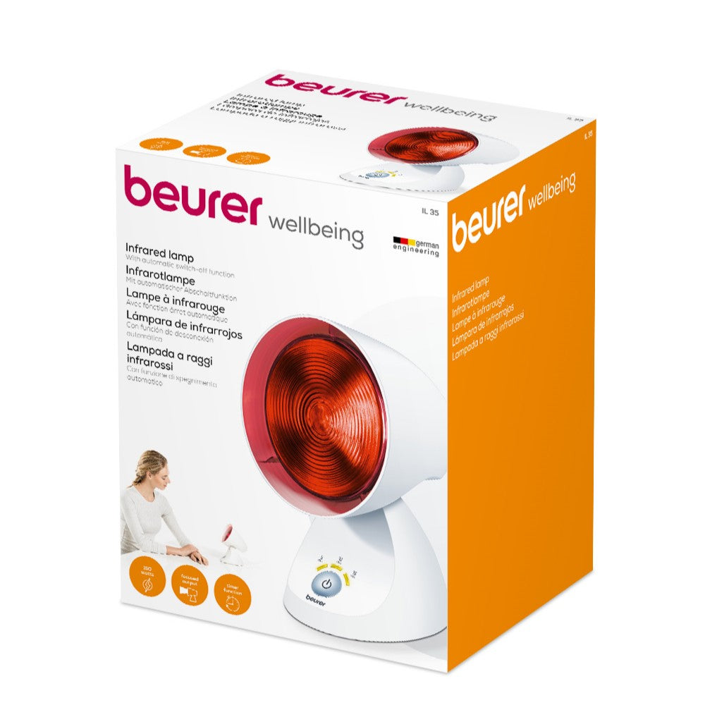 Beurer IL 35 Infrared Heat Lamp with Timer for Pain & Cold Relief, Muscle Strain