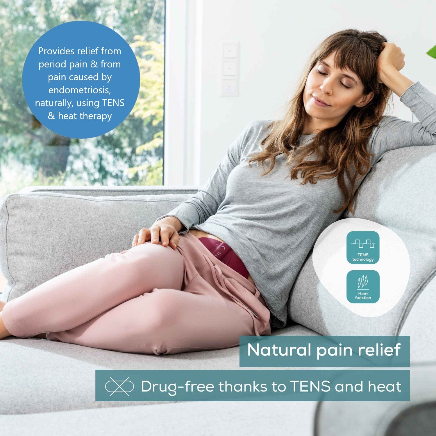 Beurer Menstrual Pain Relief EM 50: Period & Endometriosis Pain Relief with TENS & Heat Pad