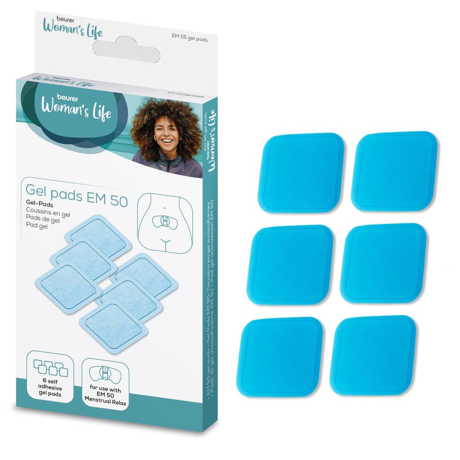 Beurer Spare Adhesive Gel Pad Set for EM 50 Menstrual Period & Endometriosis Pain Relief Device. Box of 6