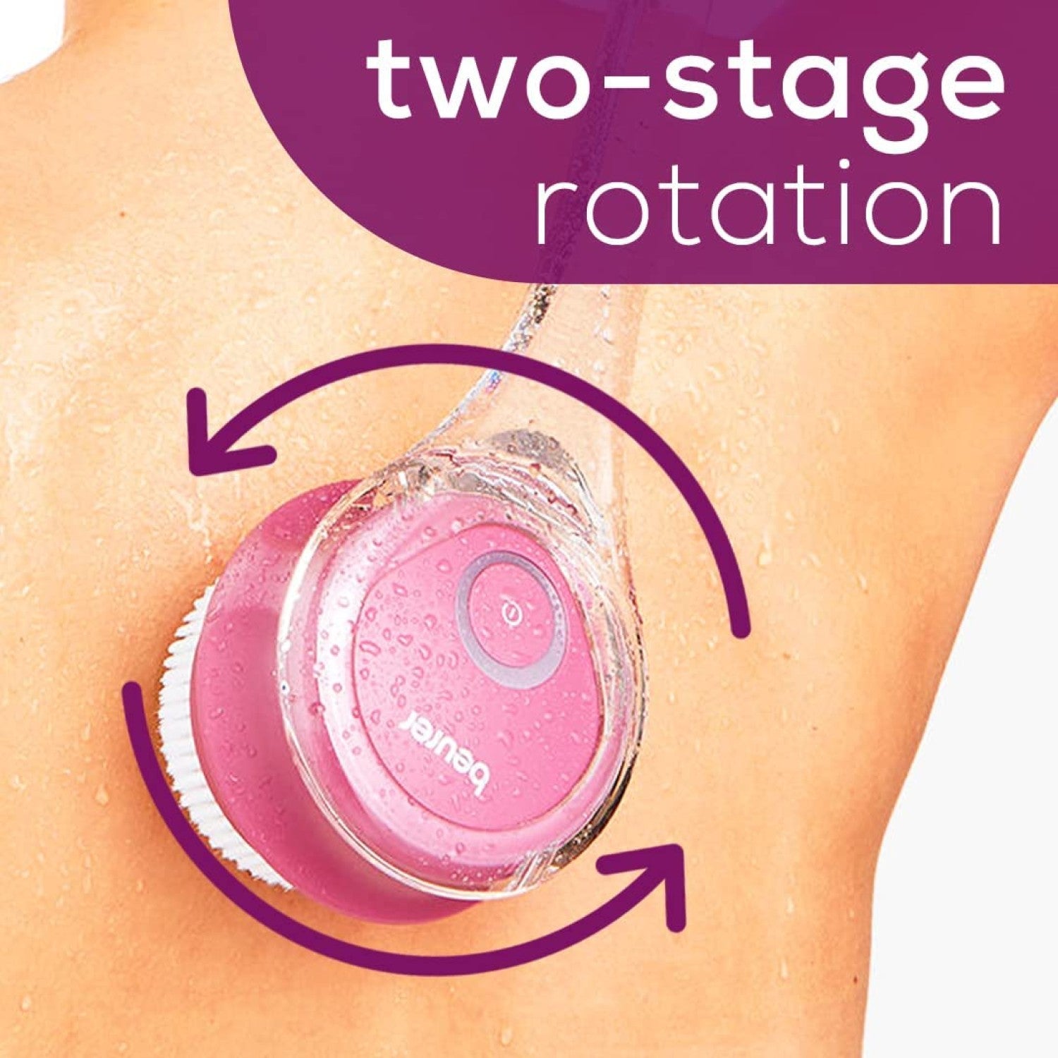 Beurer FC 55 Rechargeable Body Brush: Cleanse & Exfoliate. Removeable Handle. Waterproof