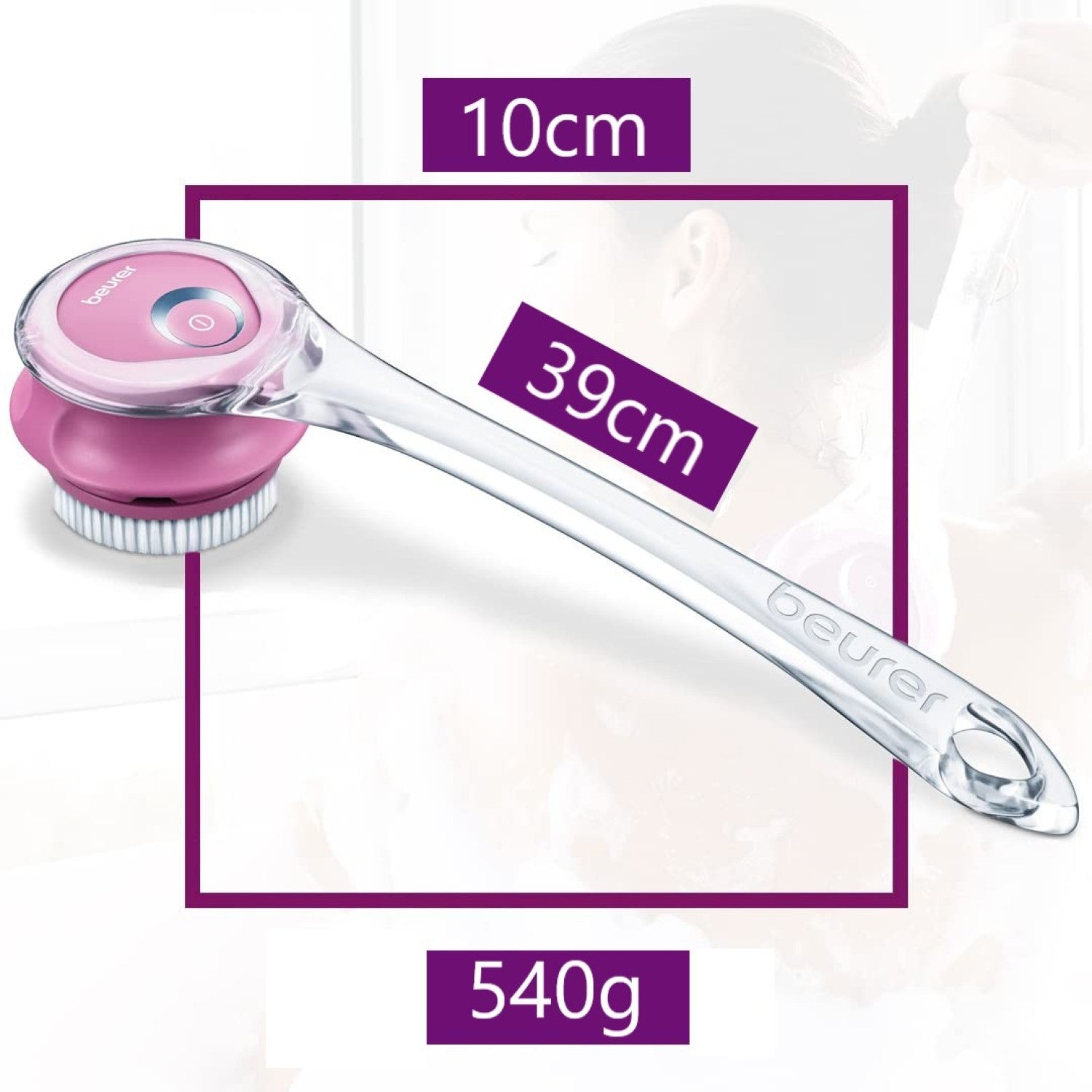 Beurer FC 55 Rechargeable Body Brush: Cleanse & Exfoliate. Removeable Handle. Waterproof