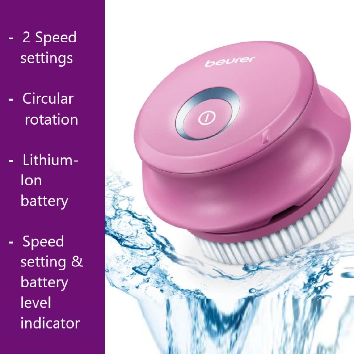 Beurer FC 55 Rechargeable Body Brush: Cleanse & Exfoliate. Removeable Handle. Waterproof