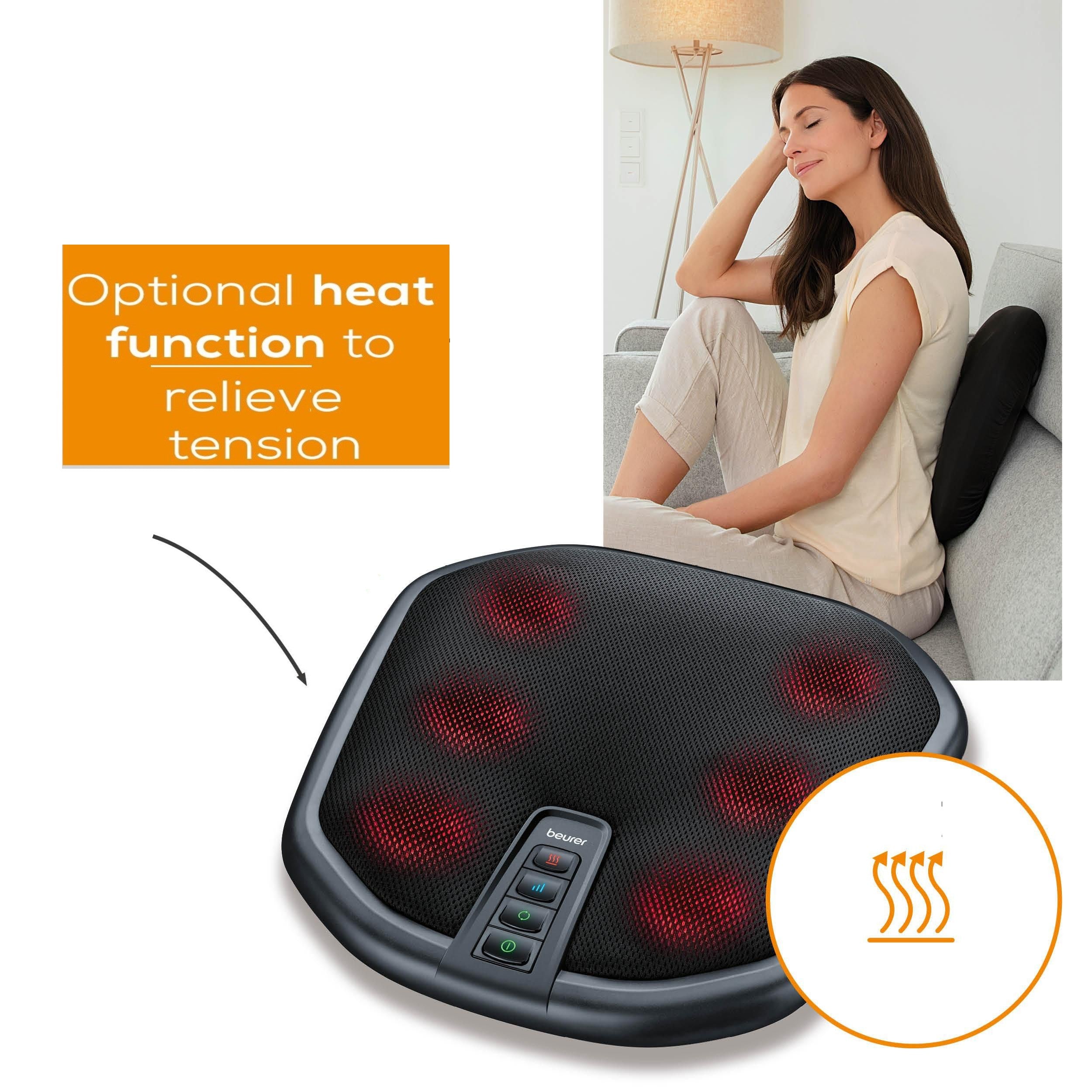Beurer Shiatsu Foot & Back Massager: Heat Function & 3 Speed Options FM 70