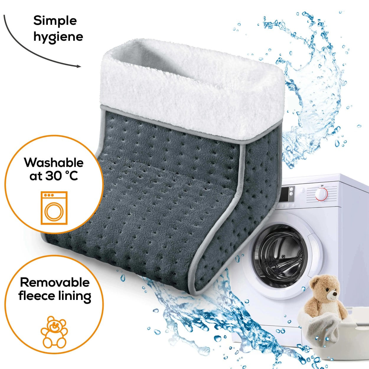 Beurer Germany FW 20 Electric Foot Warmer in Grey: Adjustable Temperature. Cosy Materials. Low Energy Heat.