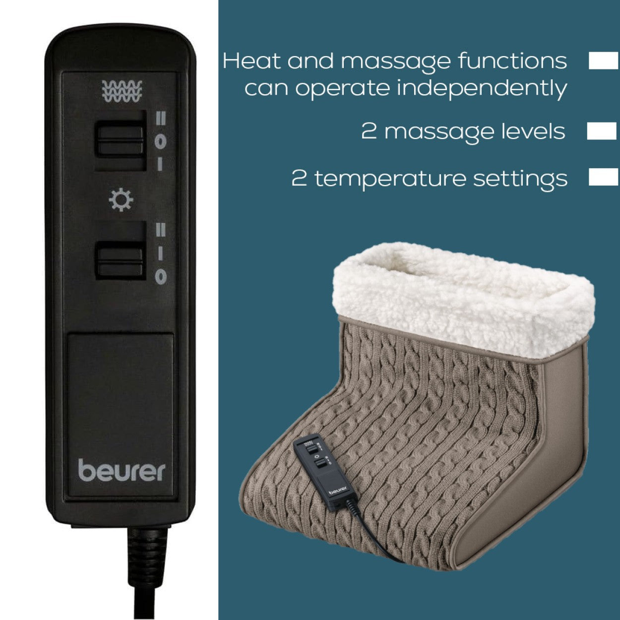 Beurer Electric Foot Warmer & Massager FWM 45 Warmth & Massage Functions