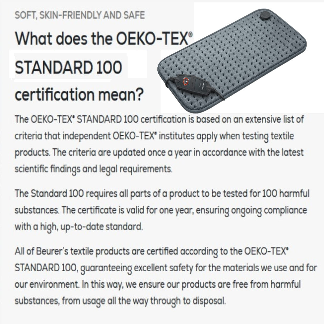 Beurer HK 123 XXL Heat Pad Low Energy Use & Eco Friendly XXL 60x30cm - Grey