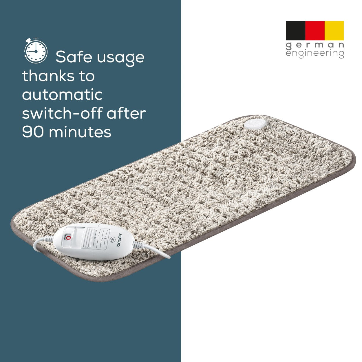 Beurer HK 123 XXL Nordic Heating Pad: Low Energy Use Cosy Heat Pad XXL 60x30cm in Taupe