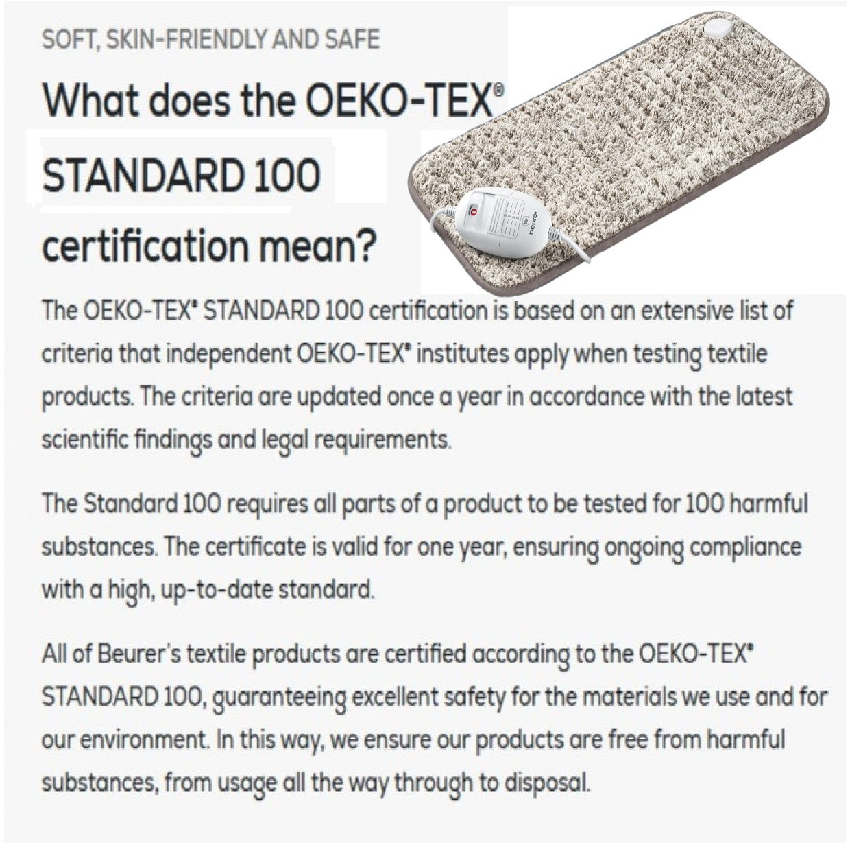 Beurer HK 123 XXL Nordic Heating Pad: Low Energy Use Cosy Heat Pad XXL 60x30cm in Taupe