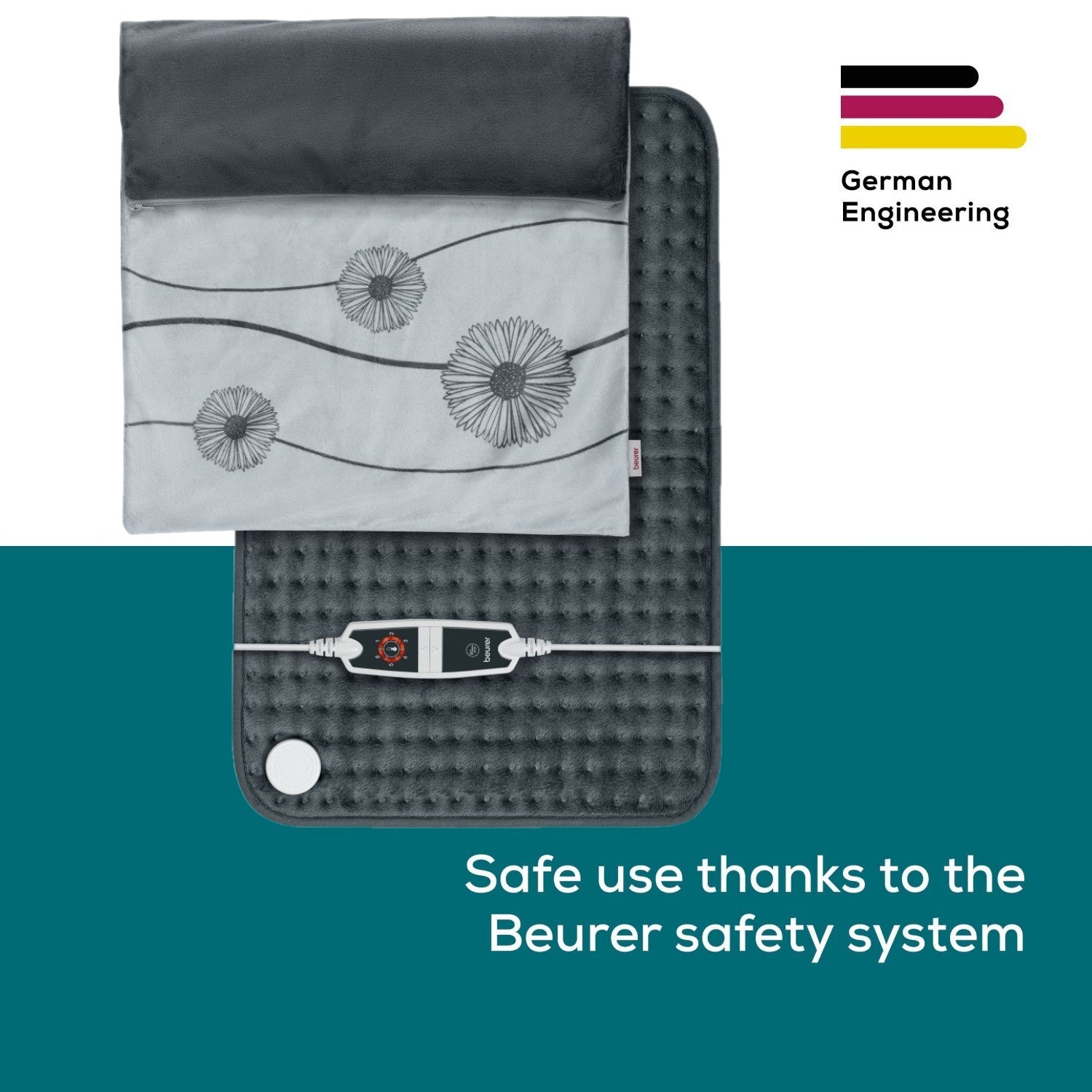 Beurer Electric Heat Pad HK 125 XXL COSY Energy Efficient Heating 60x40cm. Grey