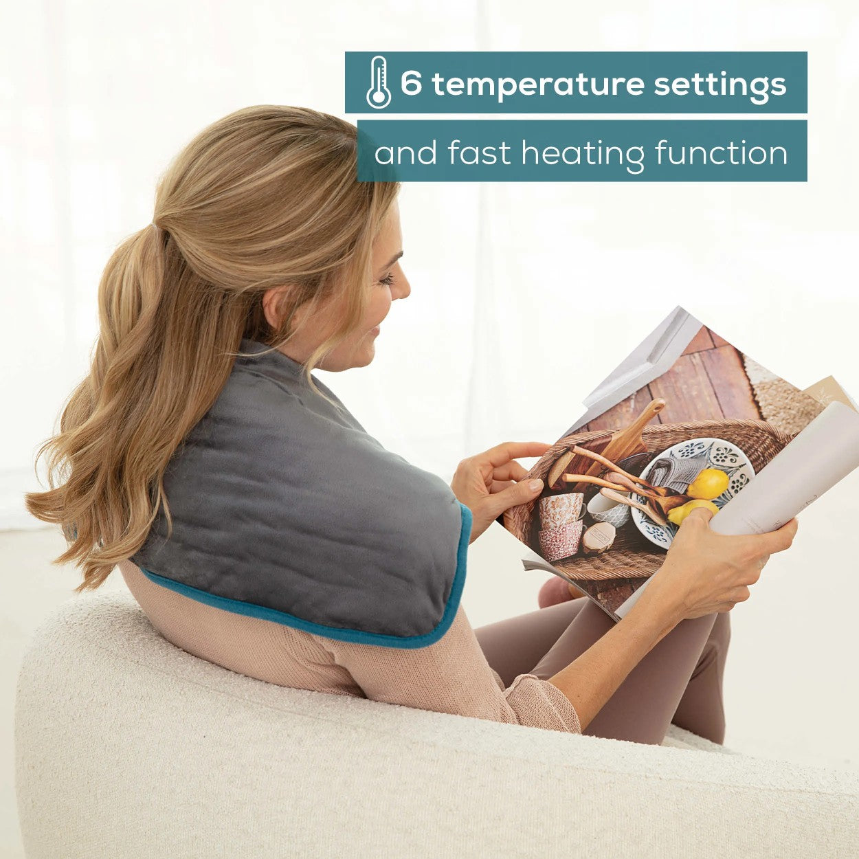 Beurer HK 145 Weighted Electric Heating Pad. 1.5kg. Weight & Heat for Cosy, Soothing Warmth. Eco-Friendly. 60 x 30 cm