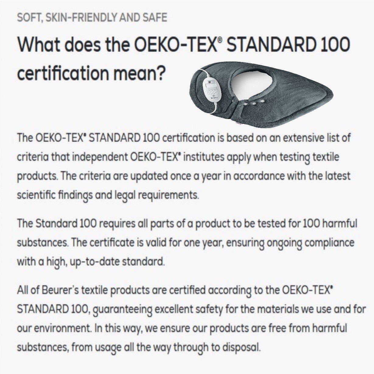 Beurer HK 54 GREY Cosy Electric Heat Pad for Shoulders & Neck