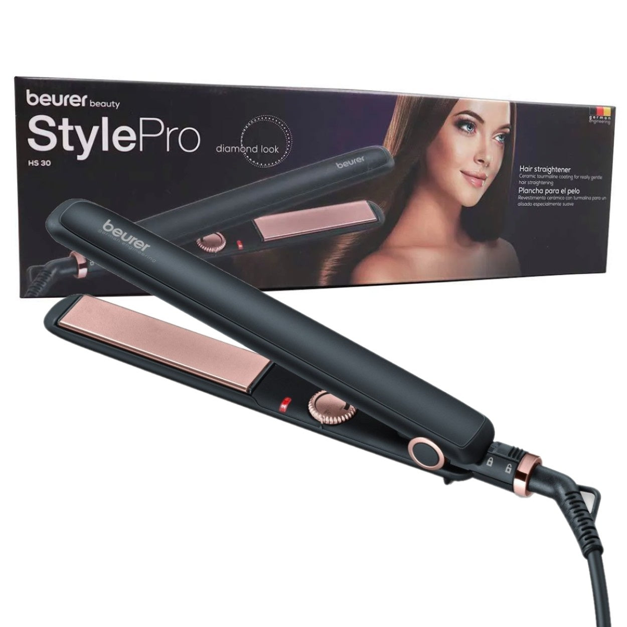 Beurer Hair Straightener / Flat Iron: Fast Heat. Variable Temperature. Straightening, Curl or Wave Options HS 30