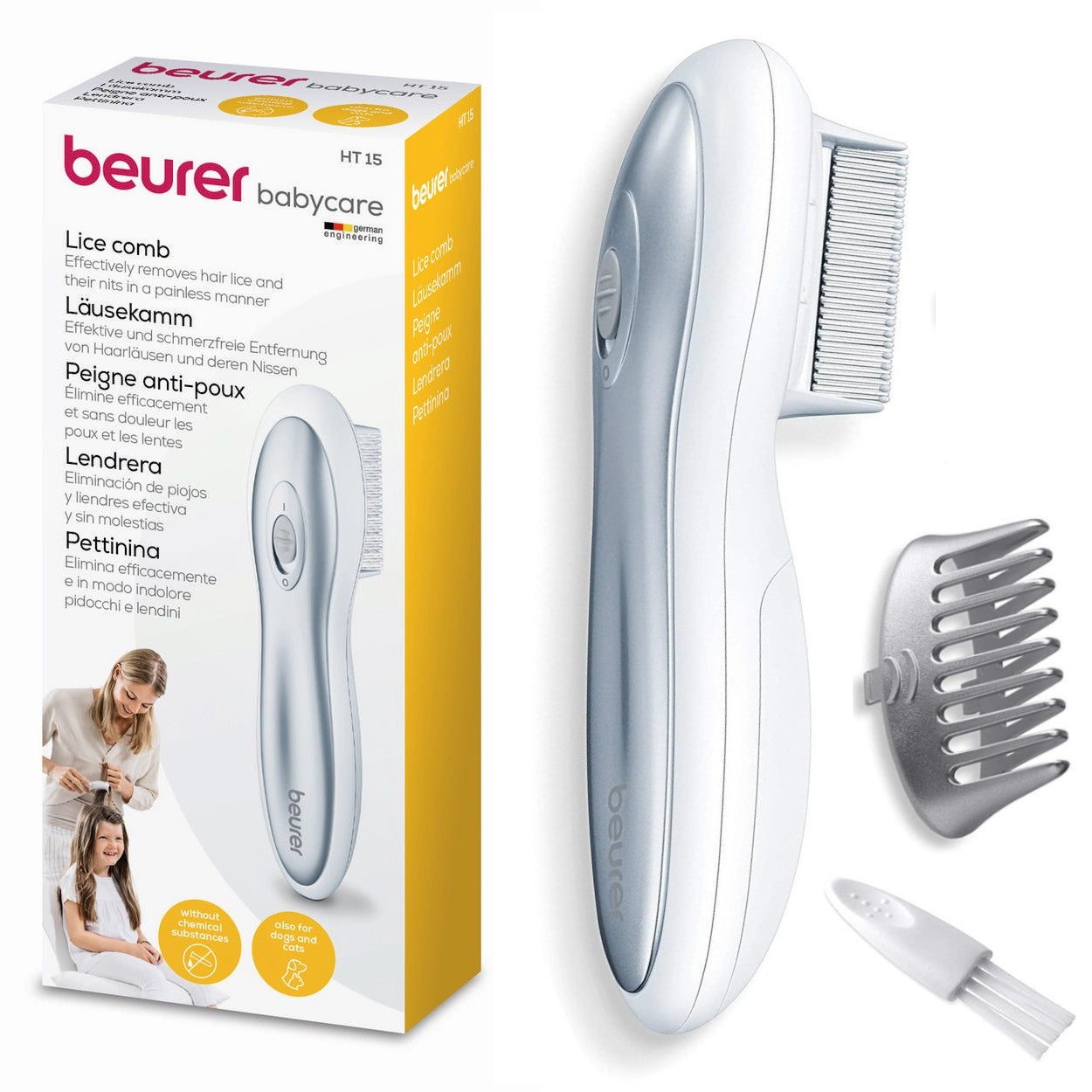 Beurer HT 15 Electric Lice Comb – Safe, Chemical-Free Lice & Nit Removal for Children & Pets