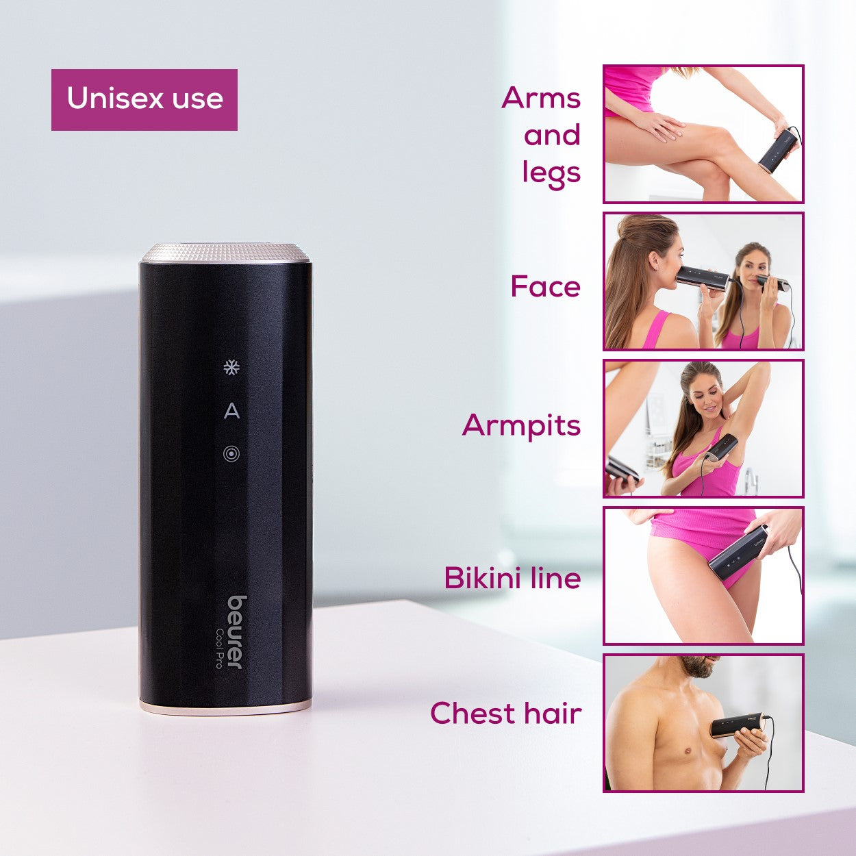 Beurer IPL 7800 Cool Pro: IPL Laser Technology Home Hair Removal Device With Cooling Function for Face & Body & MyIPL App