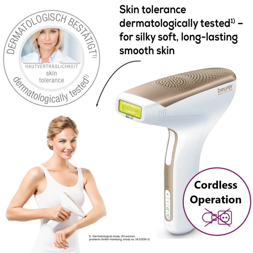 Beurer Cordless IPL Laser Device: Long Lasting Hair Removal for Face & Body - IPL 8500 Velvet Skin Pro