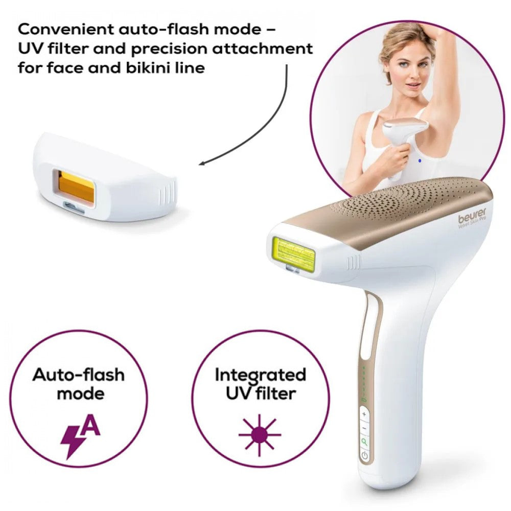 Beurer Cordless IPL Laser Device: Long Lasting Hair Removal for Face & Body - IPL 8500 Velvet Skin Pro