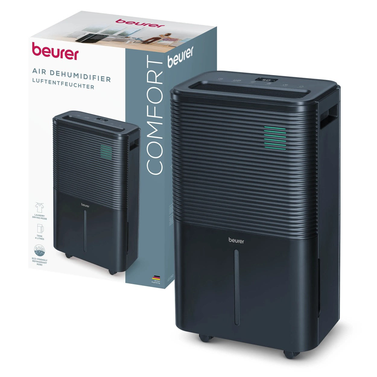 Beurer LE 250 Air Dehumidifier Removes Excess Moisture to Prevent Mould, Condensation & Musty Odours. For Rooms up to 60m²