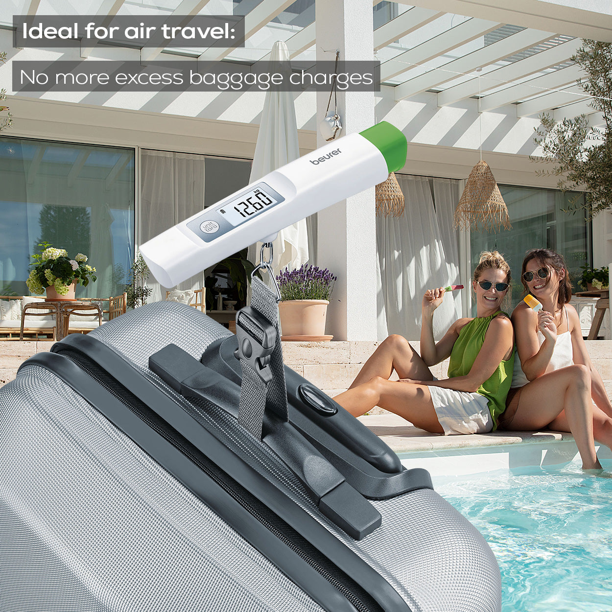 Beurer LS 20 ECO Luggage Scale | Small & Portable | Fits in Your Handbag | 50kg Capacity | 10g Precision | No Batteries Needed