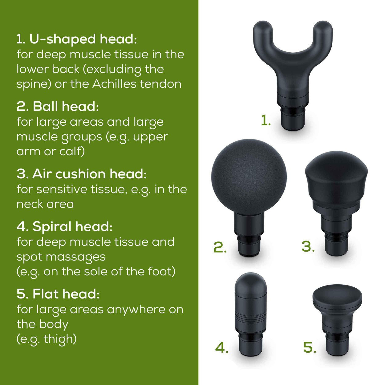 Beurer MG 185 Massage Gun - 9 Intensity levels, 3 Programs, 5 Attachments