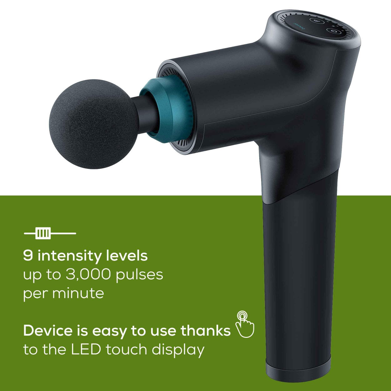 Beurer MG 185 Massage Gun - 9 Intensity levels, 3 Programs, 5 Attachments