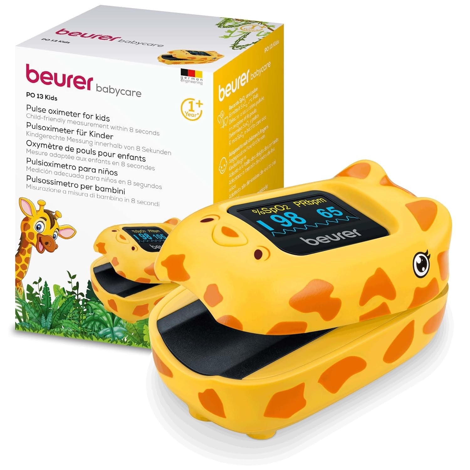 Beurer Germany PO 13 KIDS Pulse Oximeter for Children: Measures SpO2 & Heart Rate