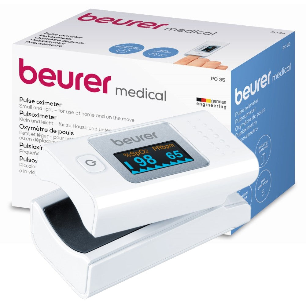 Beurer Germany Pulse Oximeter: Oxygen Saturation Level & Pulse Rate Monitor PO 35