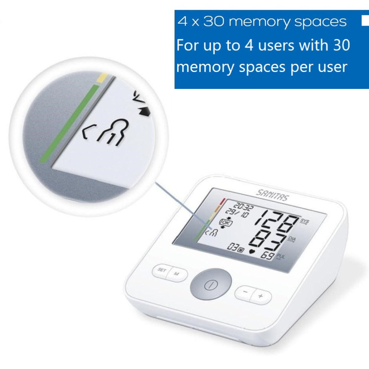 Sanitas SBM 18 Upper Arm Blood Pressure Monitor with Arrhythmia Detection