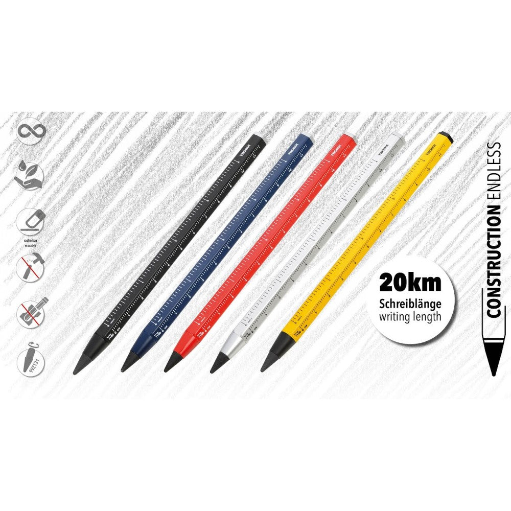 TROIKA HB Pencil: 20km Writing Length, No Sharpening Required – Orange