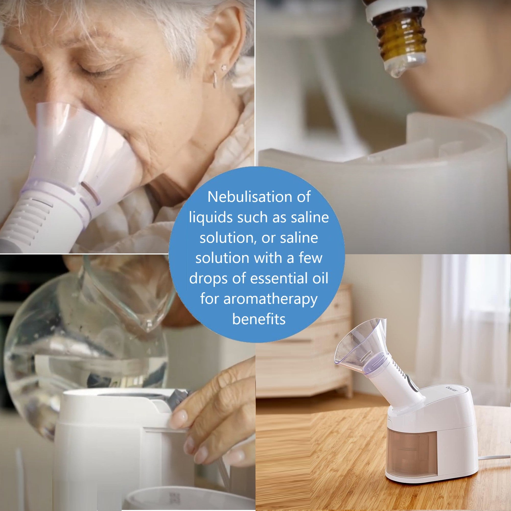 Beurer SI 40: 2-in-1 Steam Vaporiser: Inhaler Eases Colds & Allergies and Facial Steamer Hydrates Pores