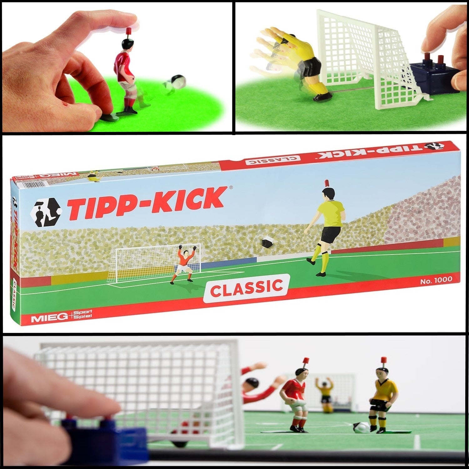 TIPP-KICK CLASSIC Soccer Game: Mini Players, Goals, Ball, Pitch 79x48cm
