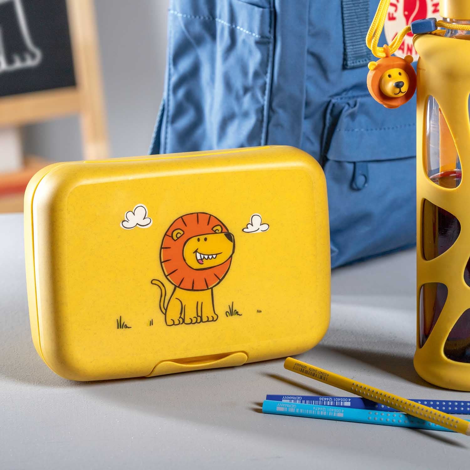 Leonardo Lunchbox for Children BPA-Free BAMBINI - Yellow Lion