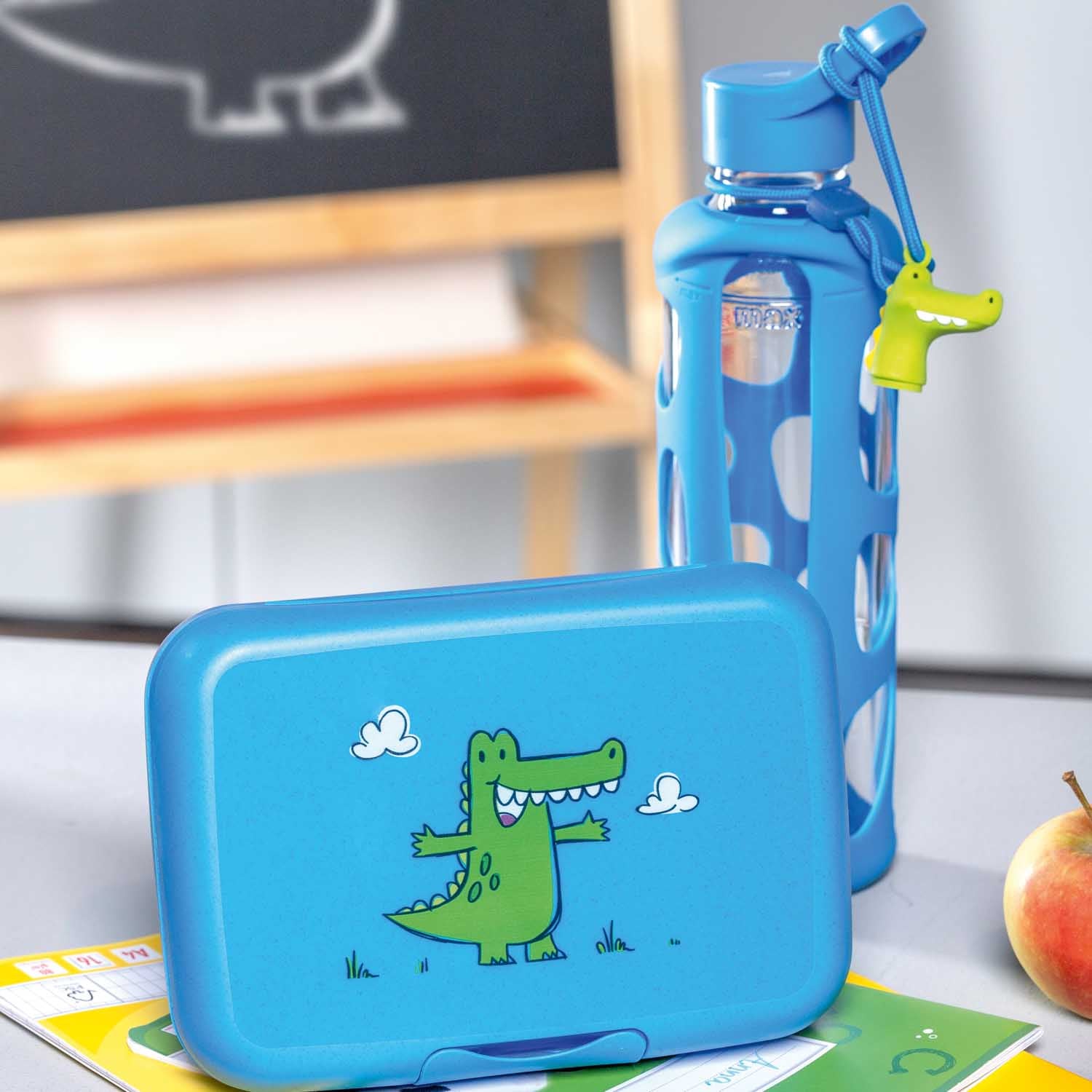 Leonardo Lunchbox for Children BPA-Free BAMBINI - Blue Crocodile