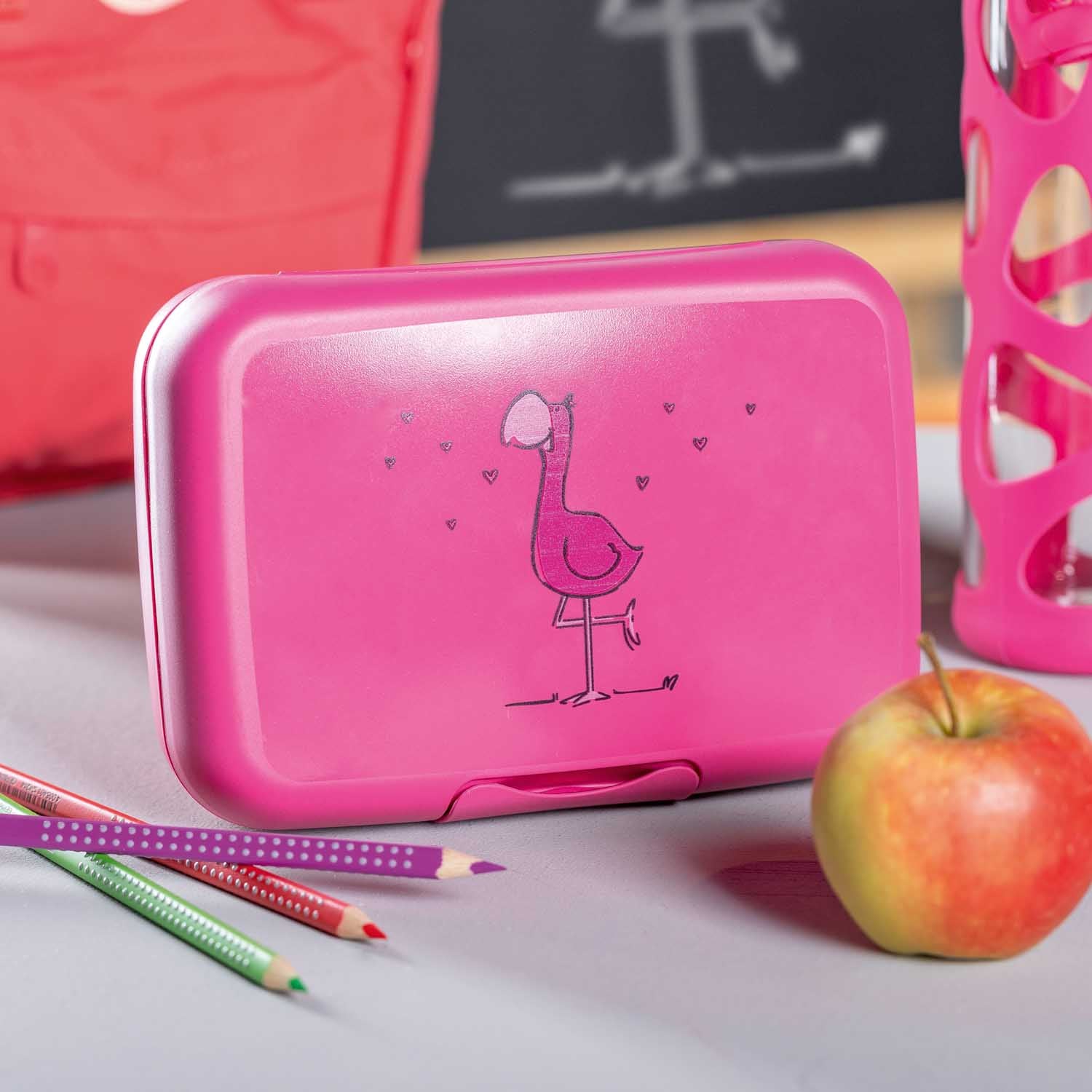 Leonardo Lunchbox for Children BPA-Free BAMBINI - Pink Flamingo