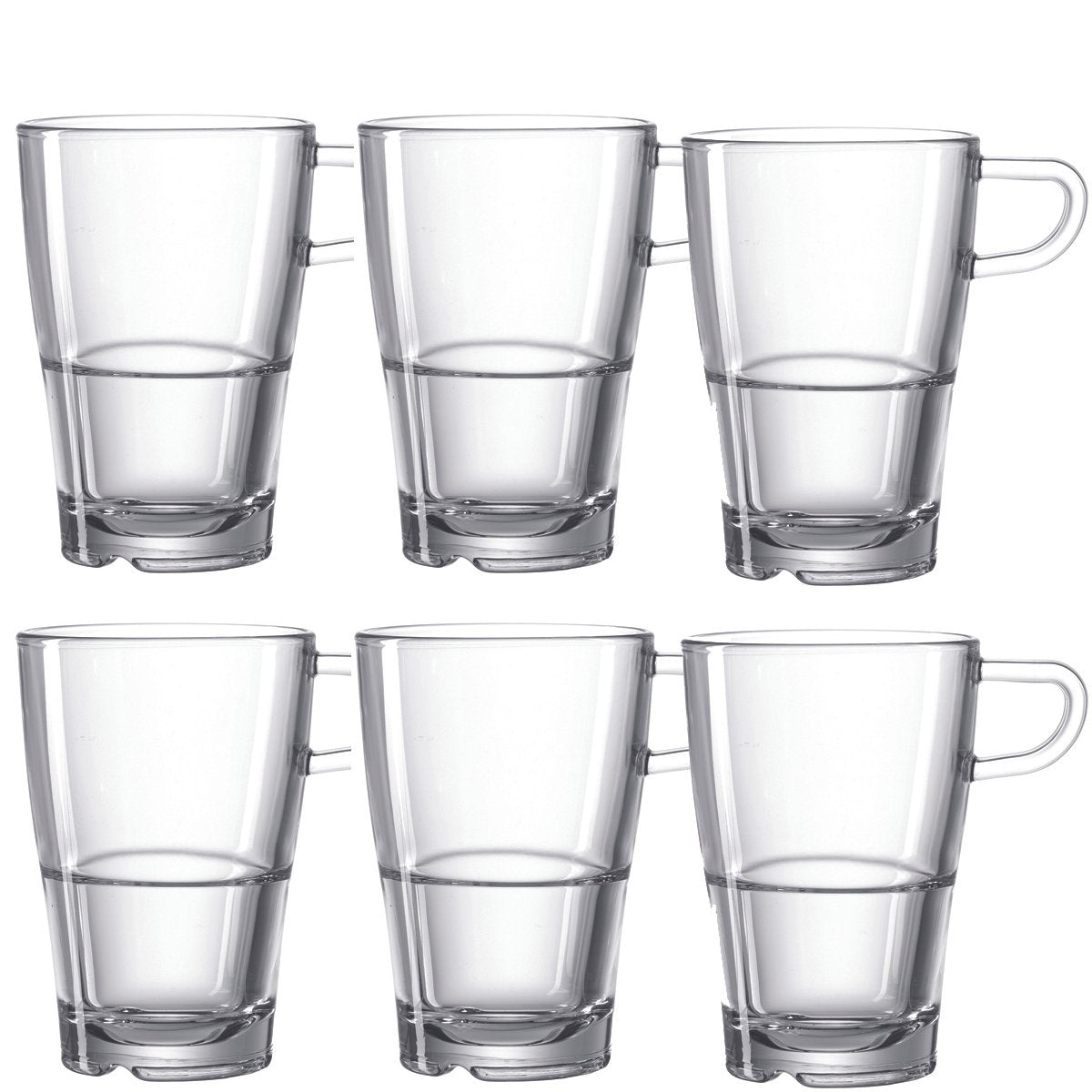 Leonardo SENSO Cup for Latte Coffee or Tea in Clear Glass 350ml - Set of 6