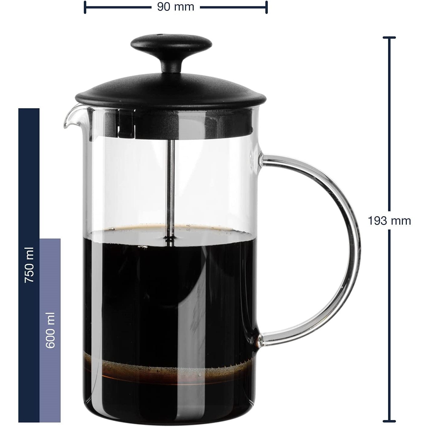Leonardo CAFFEE PER ME Coffee Plunger with Measuring Spoon 750ml