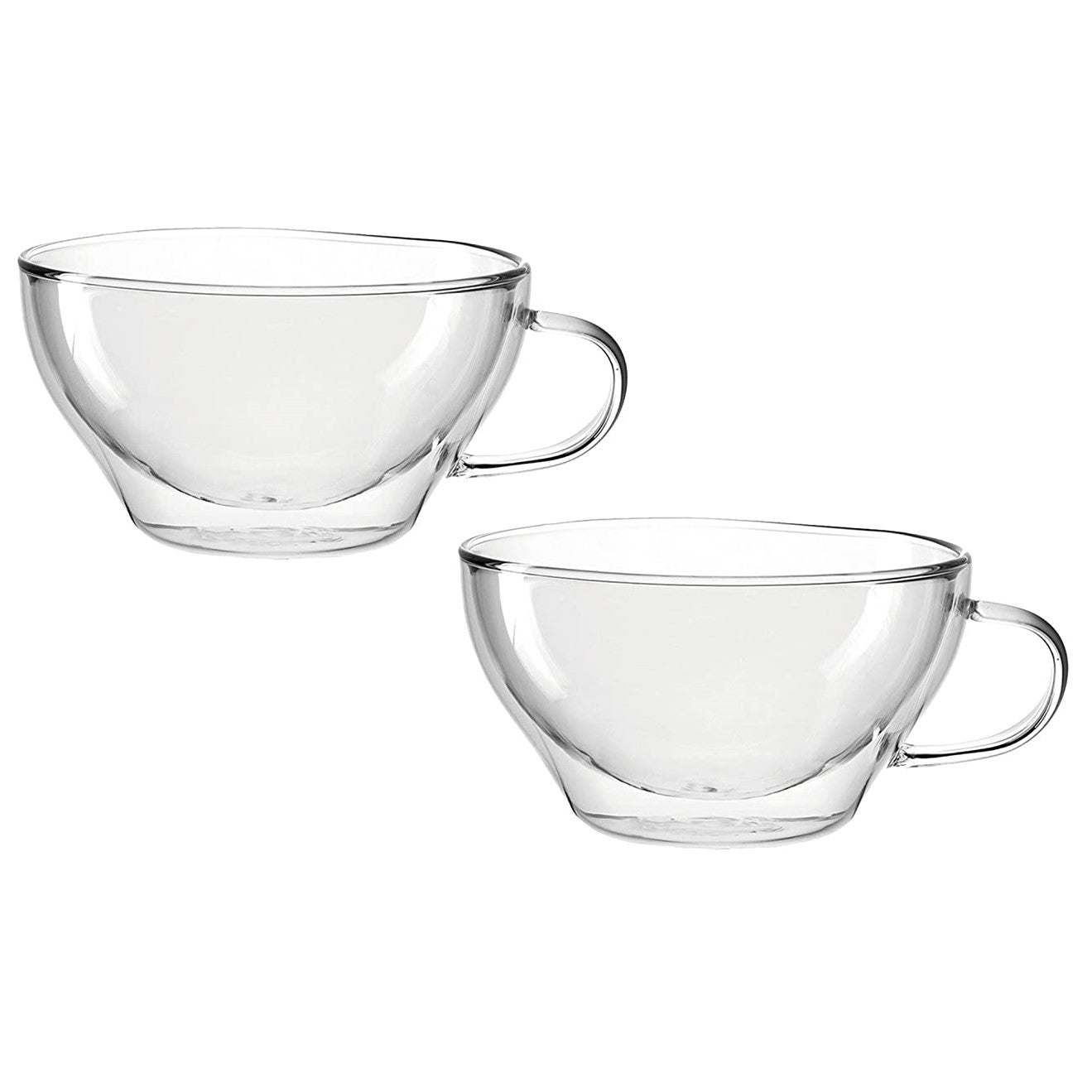Leonardo Teacups in Clear Glass: Double-Walled DUO 380ml - Set of 2