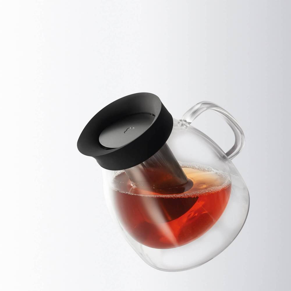 Leonardo Teapot in Clear Glass: Double Walled with Infuser DUO 1 Litre