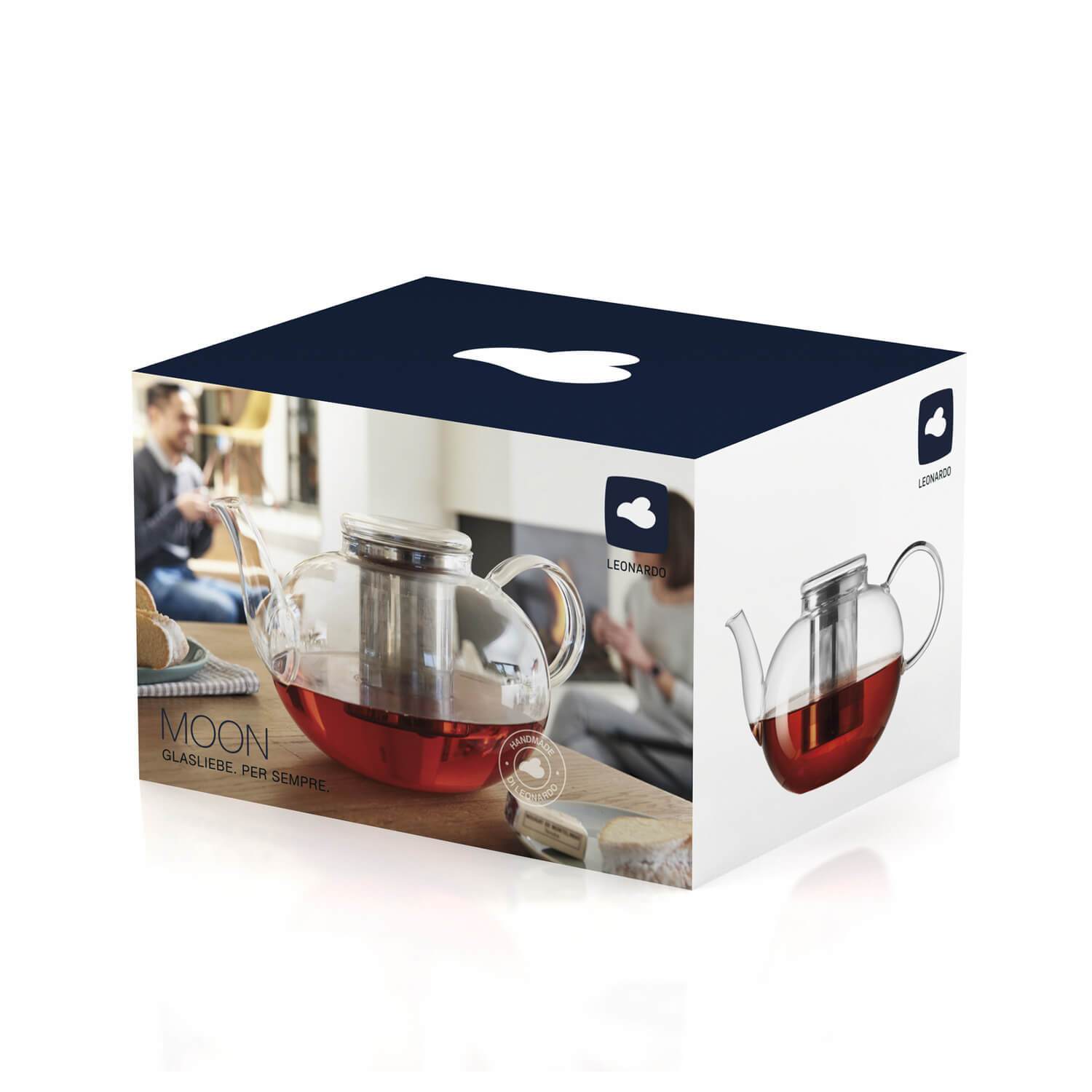 Leonardo MOON Handmade Teapot with Integrated Strainer in Glass 1.5 Litre