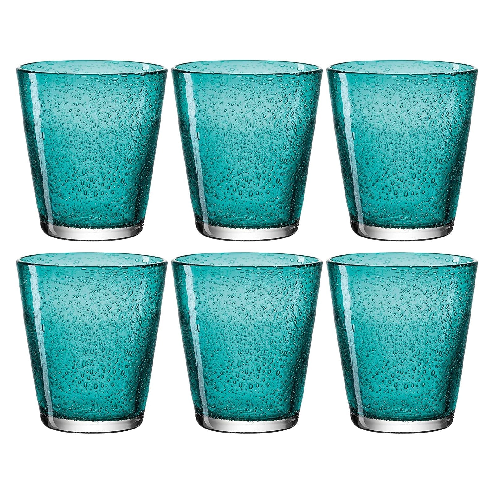 Leonardo Tumblers: Handmade Glass BURANO 330ml - Set of 6 - Laguna Blue