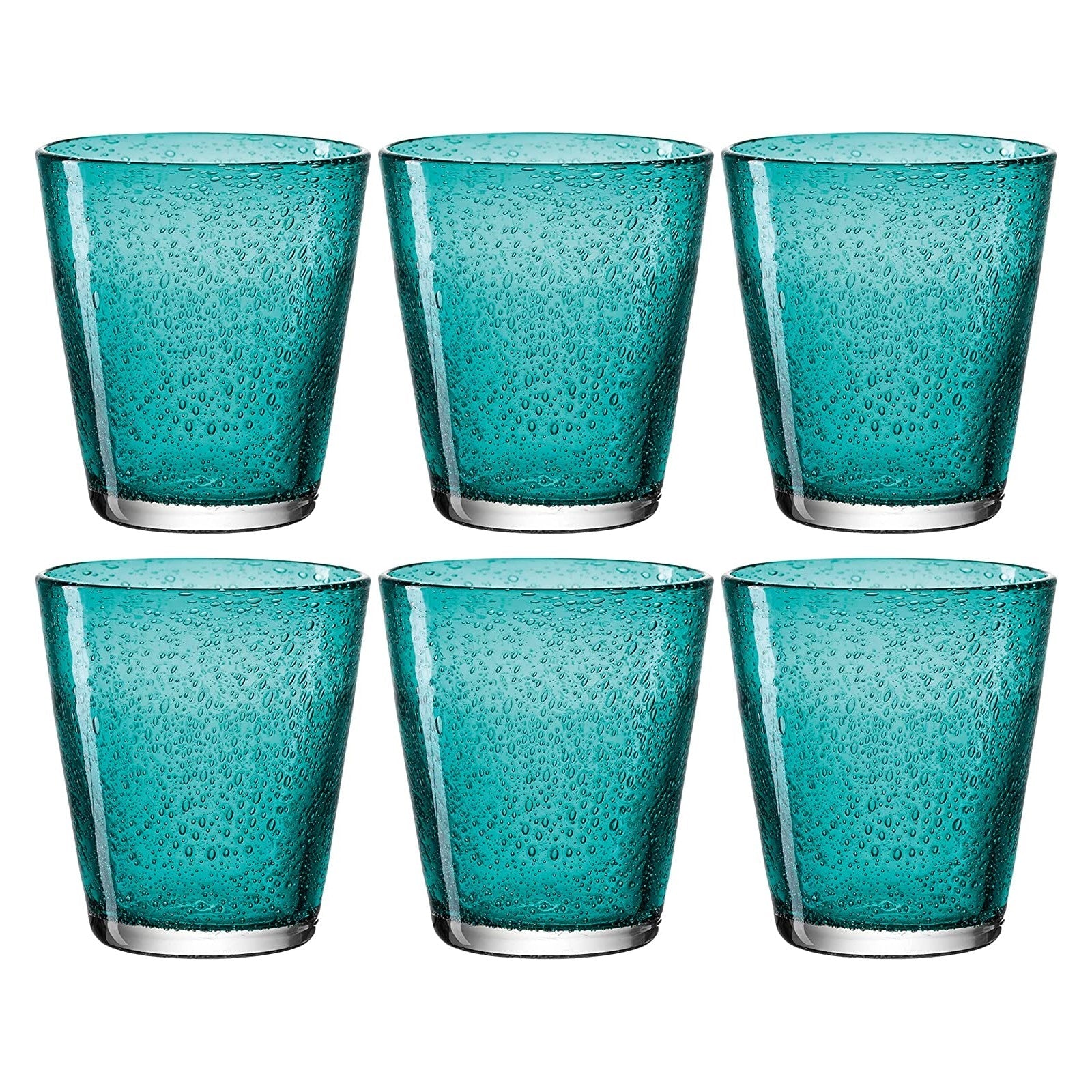Leonardo Tumblers: Handmade Glass BURANO 330ml - Set of 6 - Laguna Blue
