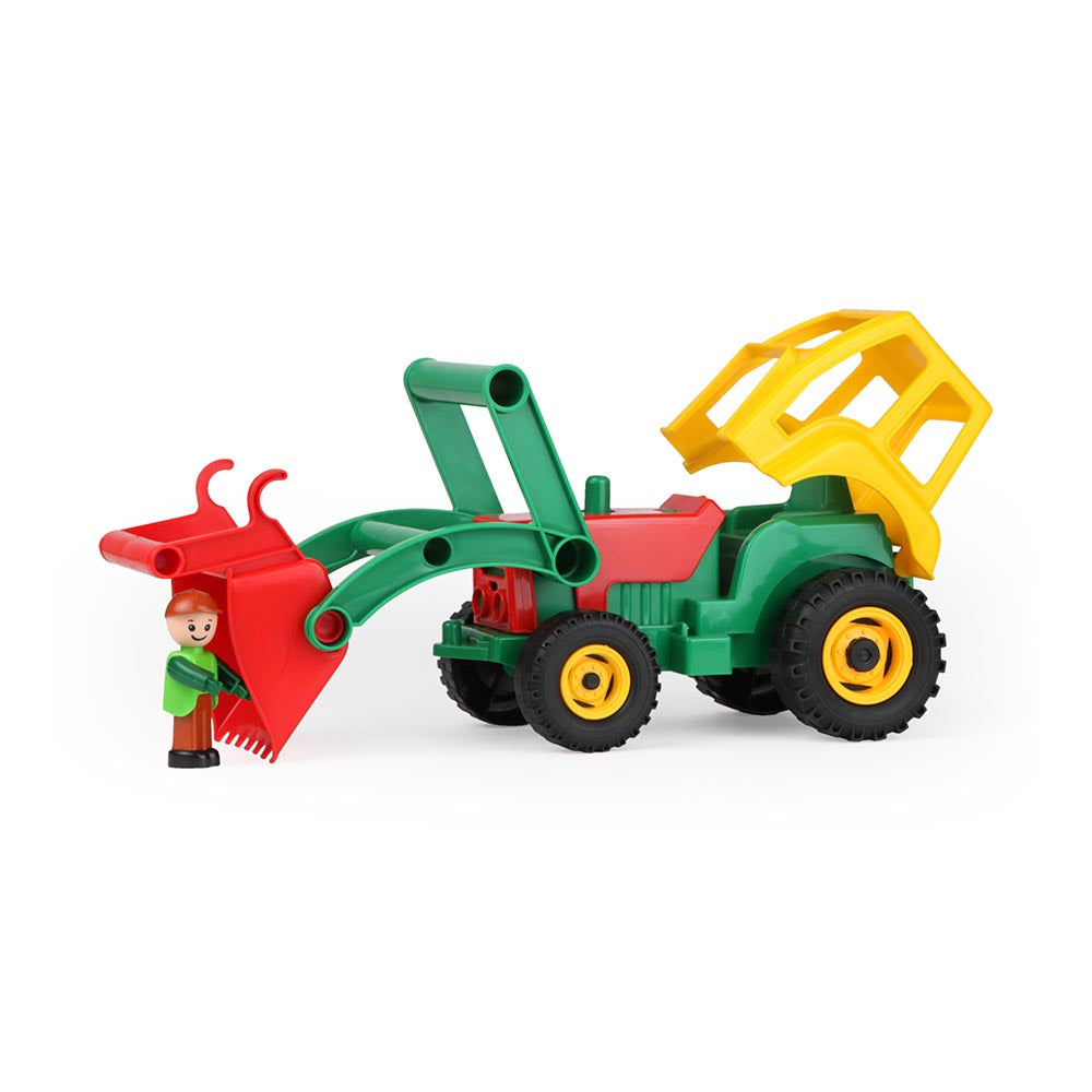 Lena Toy Tractor and Shovel with Toy Figure Aktive Multi-Colours Boxed 36cm