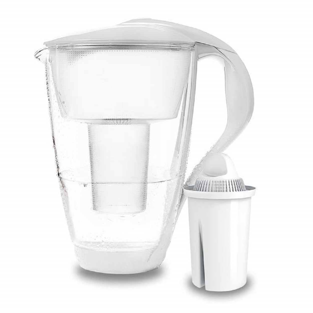 PearlCo Water Filter Jug Glass LED CLASSIC 2 Litre - White