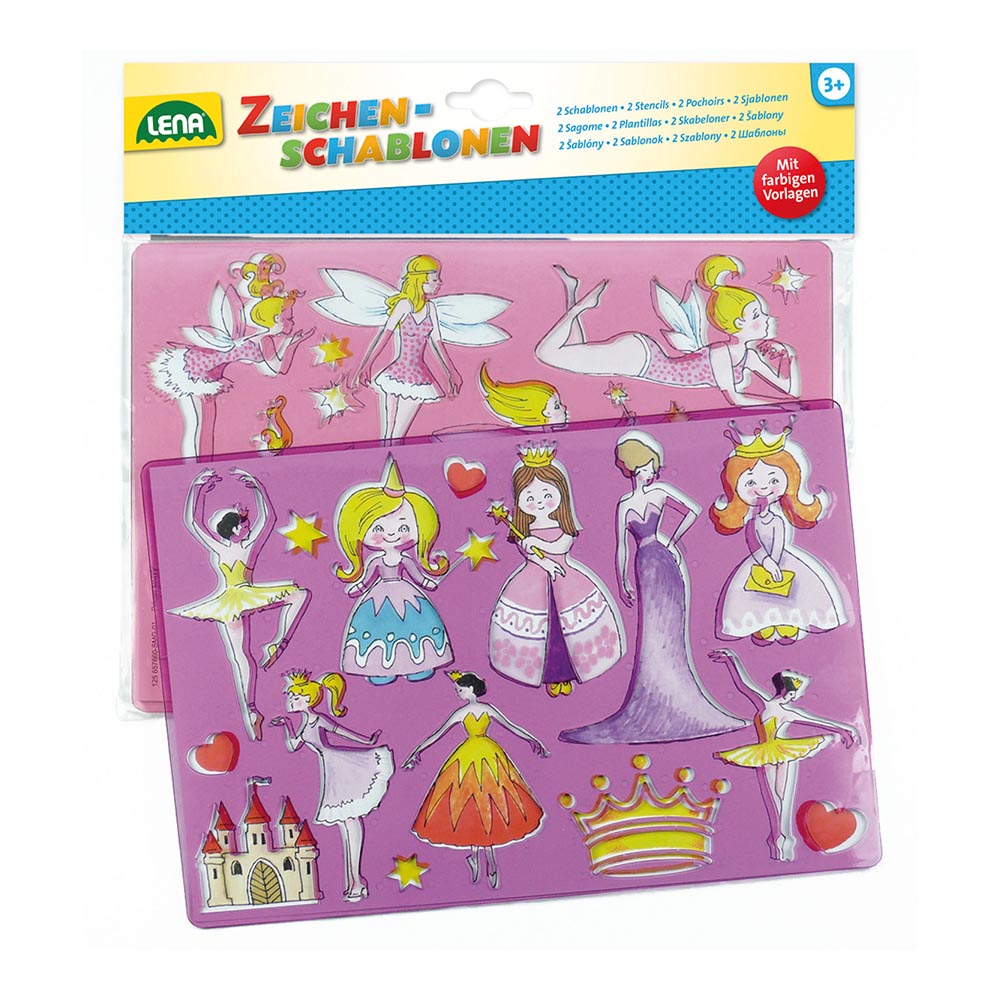 Lena Arts & Crafts Drawing Stencils: Princesses and Fairies