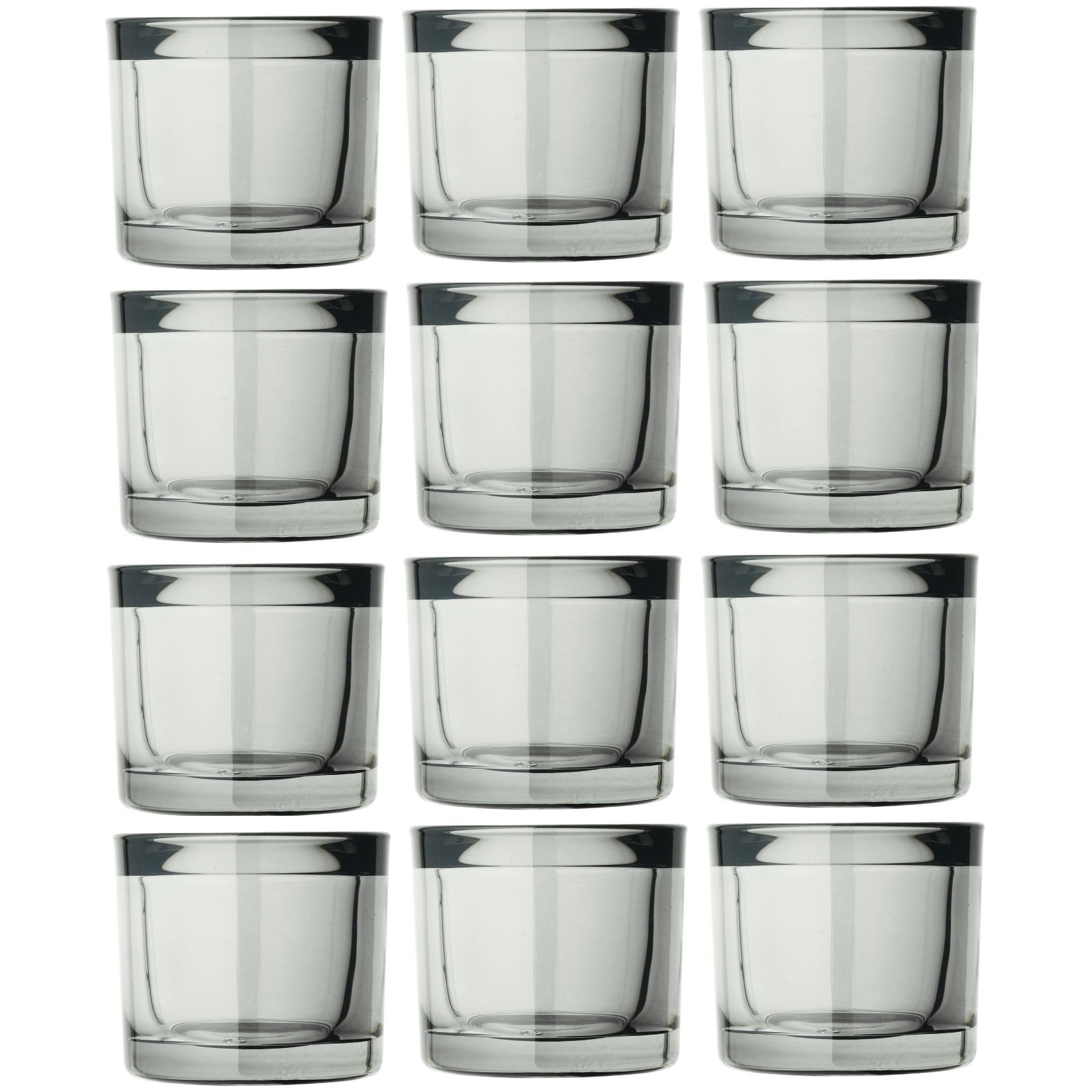 Blomus Tealight Candle Holders: Smoky-Grey Tinted Glass 6.5x6cm MIMO x12