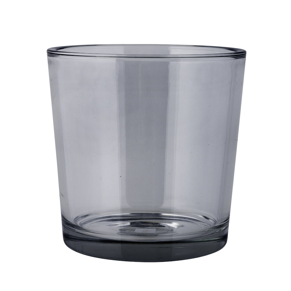 Blomus Candle Holder: Smoky-Grey Tinted Glass M 12x12.5cm NERO